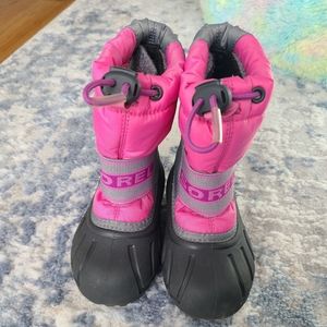 Girls Sorel Flurry Insulated Winter Snow Boots Pink. TODDLER SIZE 7